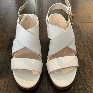 Cole Haan White 3” Wedge Sandals